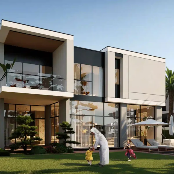 front-view-of-murooj-al-furjan-villa-false-ceiling-and-partial-works-of-headway